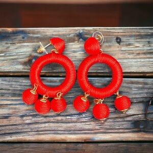 Cute Red Dangle Earrings